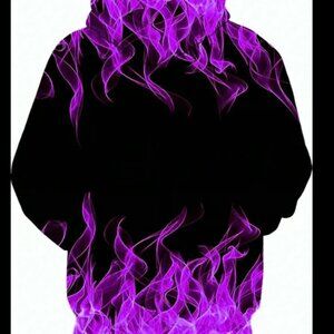 Digitally Printed Flame Design Hoodie, Stylish Men's Hoodie, Men's Casual Graphi